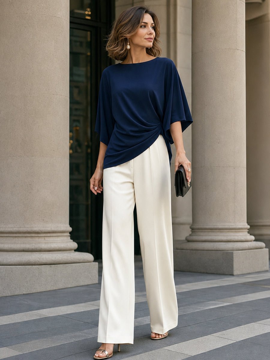 Liesa - Raffiniertes zweiteiliges Set mit Cape-Ärmeln
