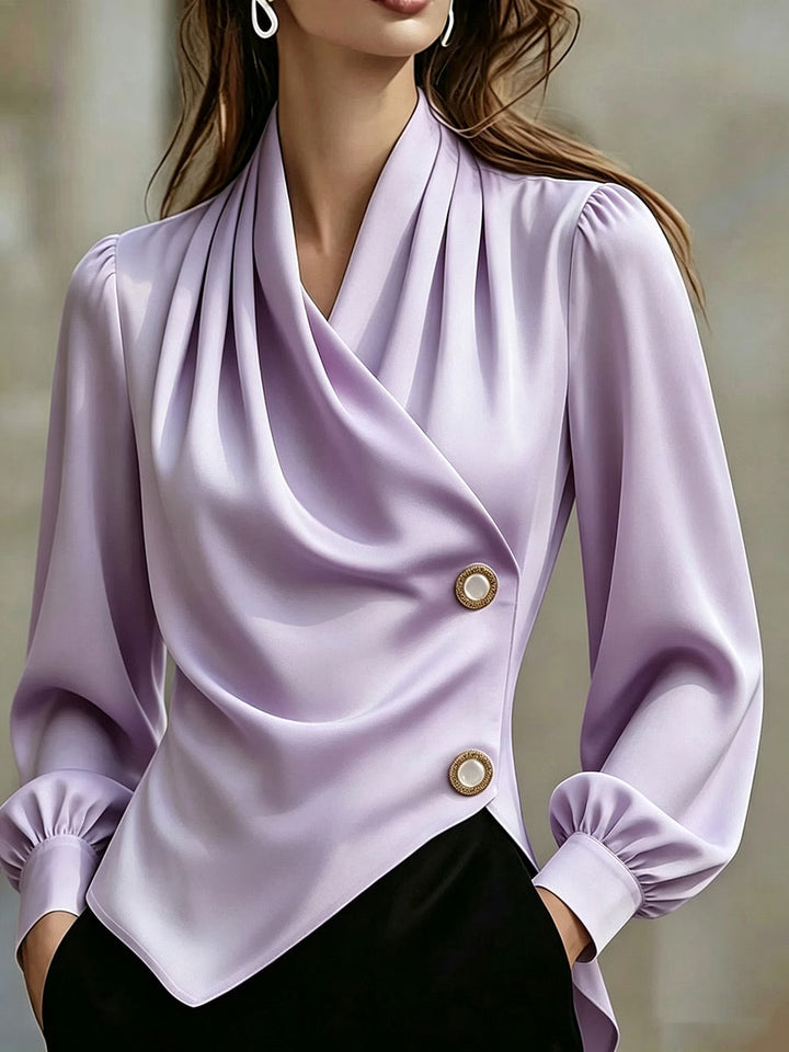 Ximena - Elegante drapierte Satinbluse