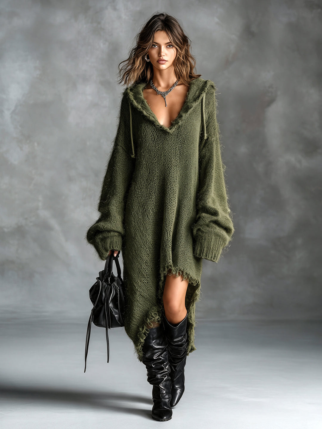 Liesel - Oversize-Midi-Kleid mit Kapuze