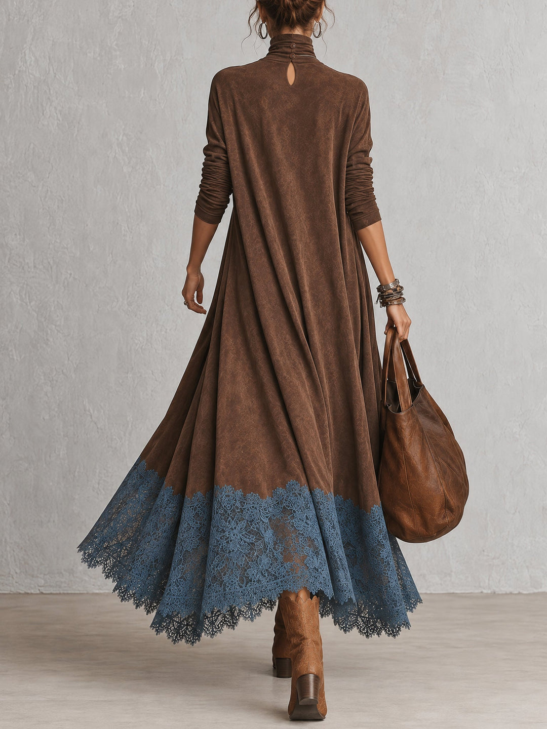 Pamina - A-Linien-Kleid mit Spitzeneinsatz