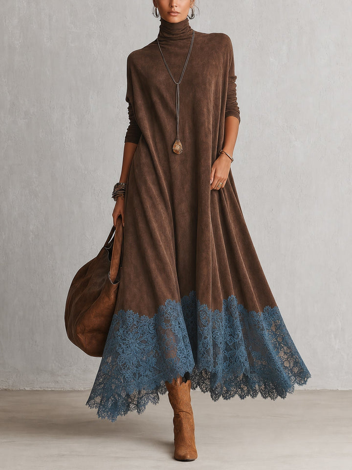 Gretta - Maxikleid mit weichem Griff und Spitzenbesatz