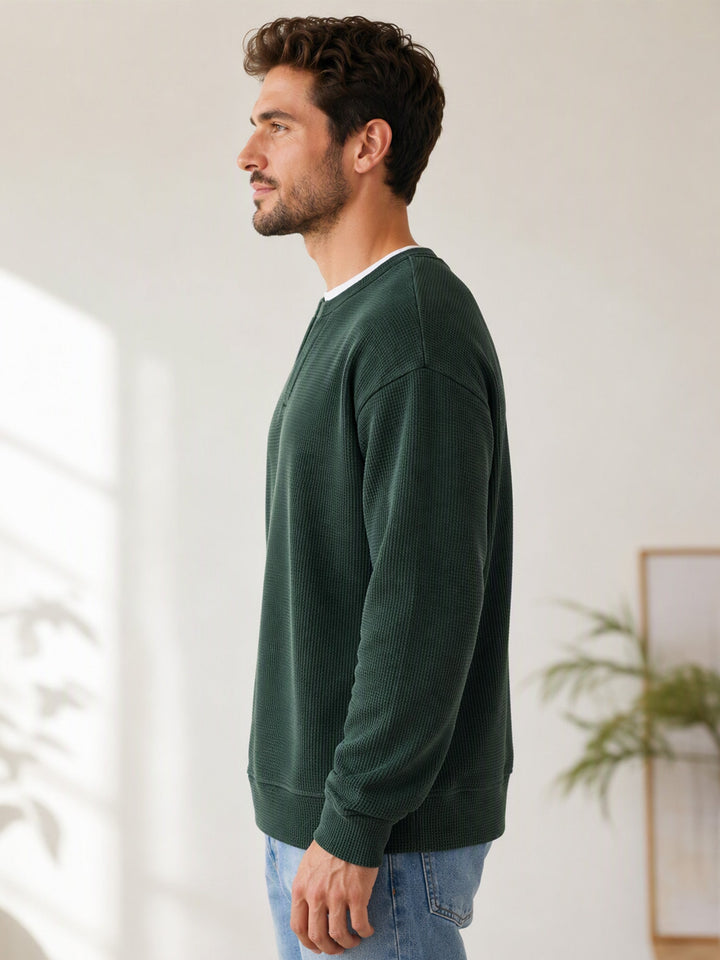 Oswald - Langarmshirt mit Waffelstruktur