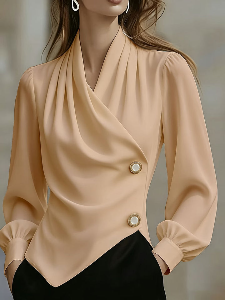 Ximena - Elegante drapierte Satinbluse