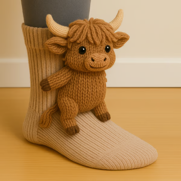 Chiara - Gestrickte Socken mit Tiermotiv