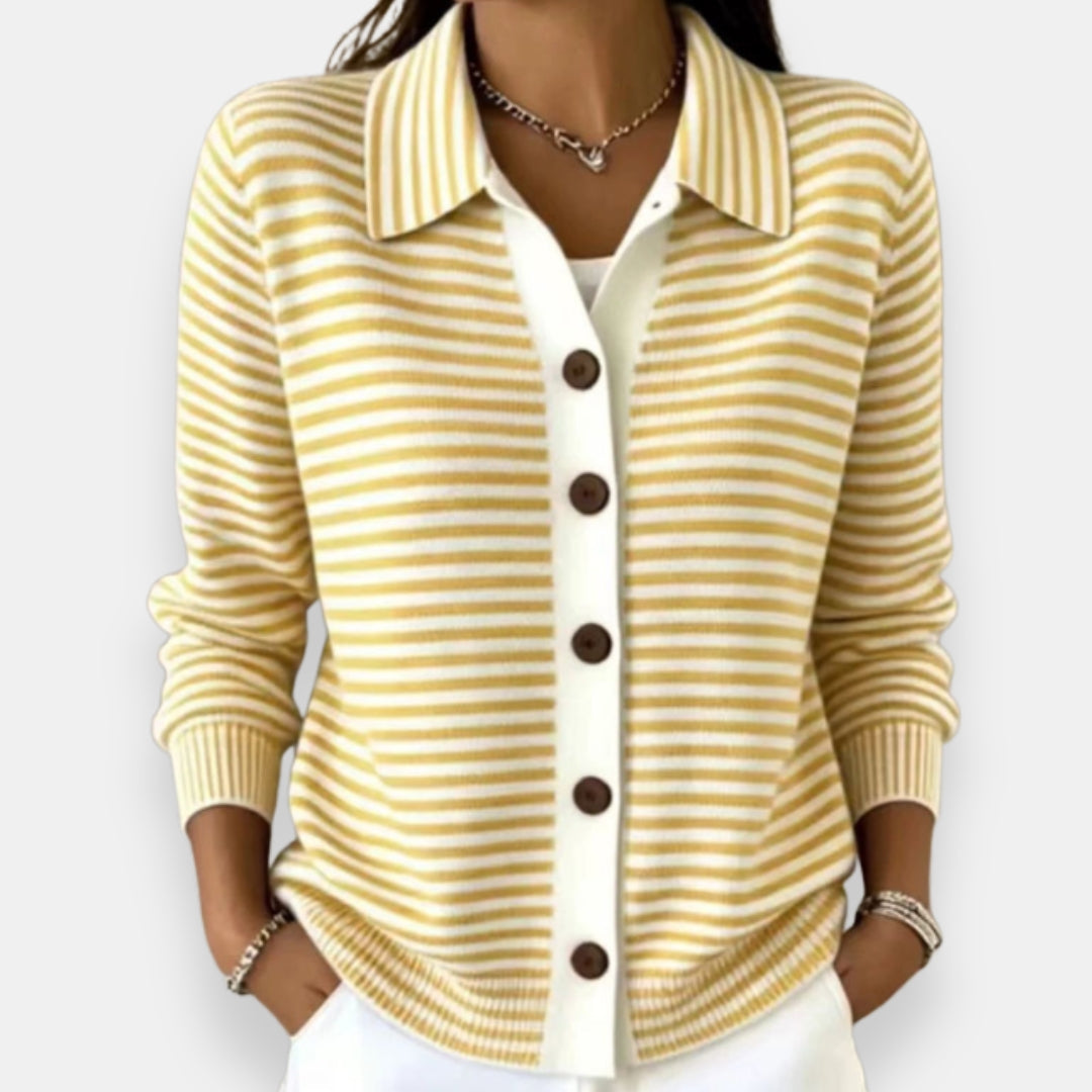 Yola - Gestreifter Cardigan mit Knopfleiste