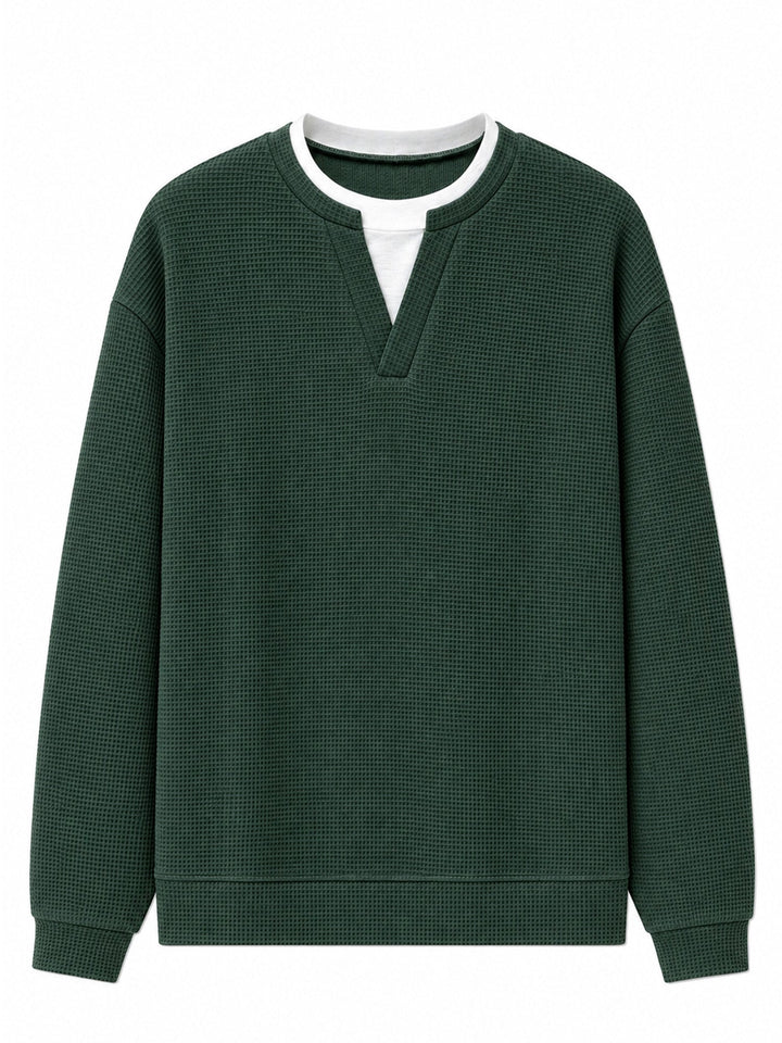 Oswald - Langarmshirt mit Waffelstruktur