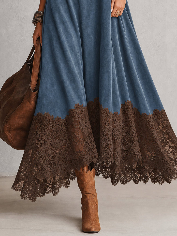 Pamina - A-Linien-Kleid mit Spitzeneinsatz