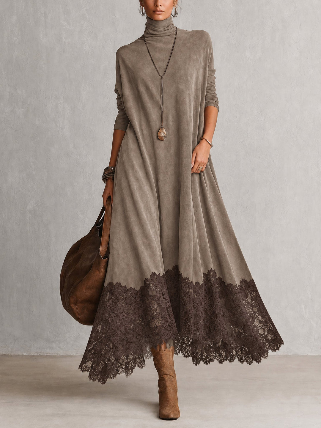 Pamina - A-Linien-Kleid mit Spitzeneinsatz
