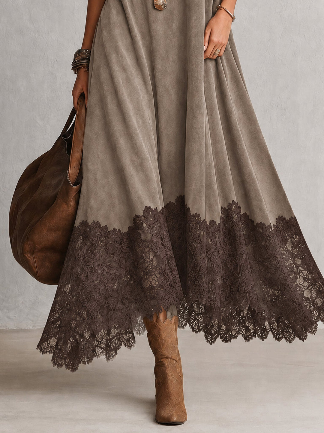 Pamina - A-Linien-Kleid mit Spitzeneinsatz