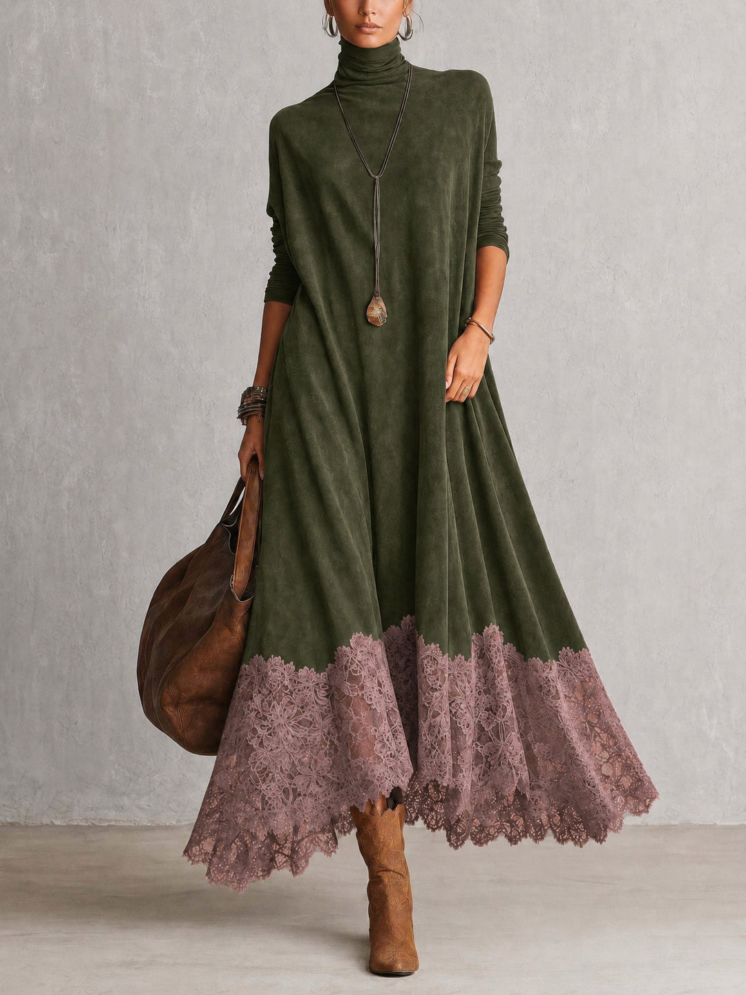 Pamina - A-Linien-Kleid mit Spitzeneinsatz