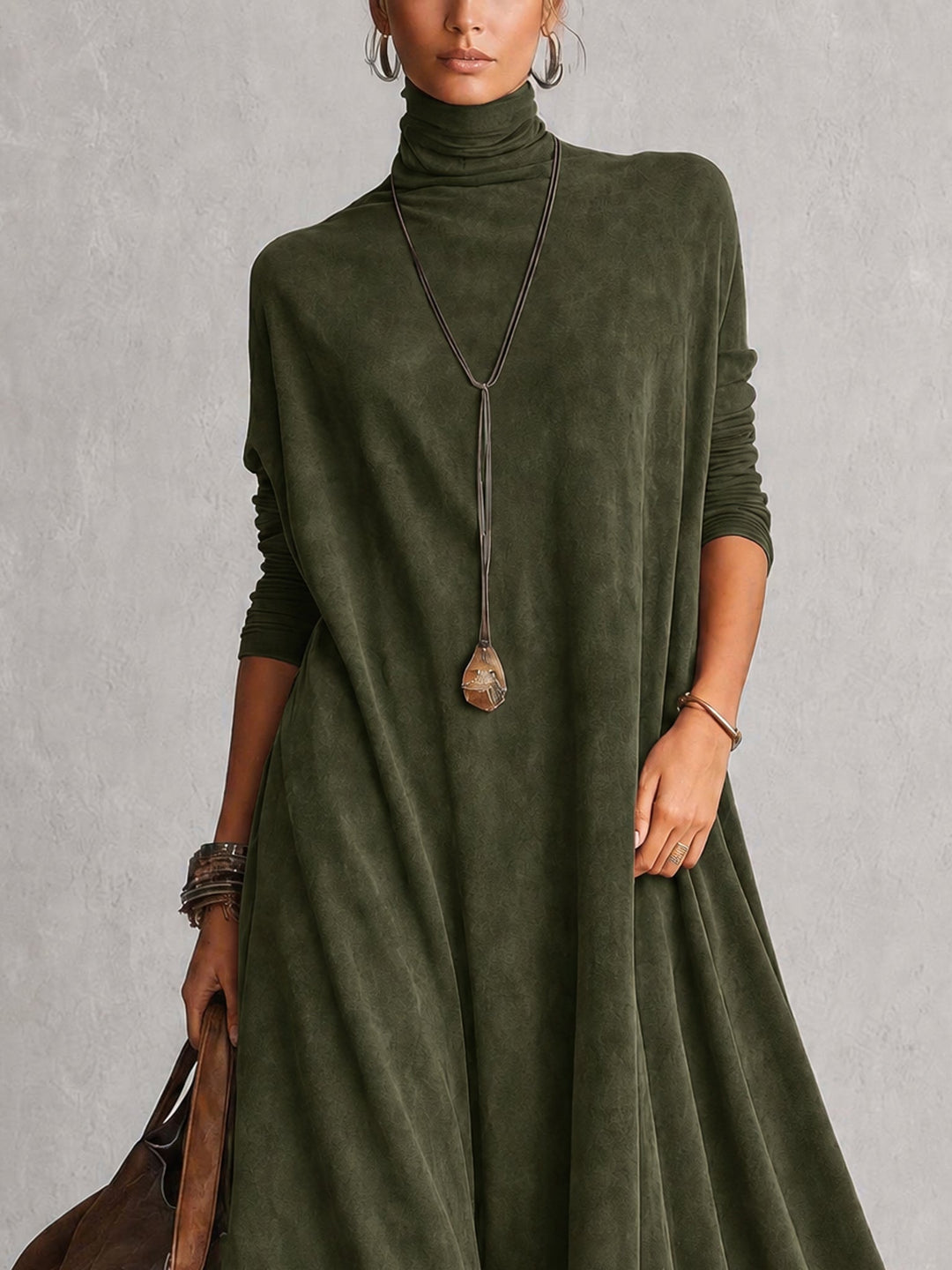 Maelis - Samtiges Maxikleid mit Spitzenbesatz