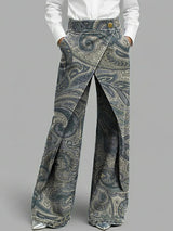 Dottie - Geblümte Jeans mit weitem Bein