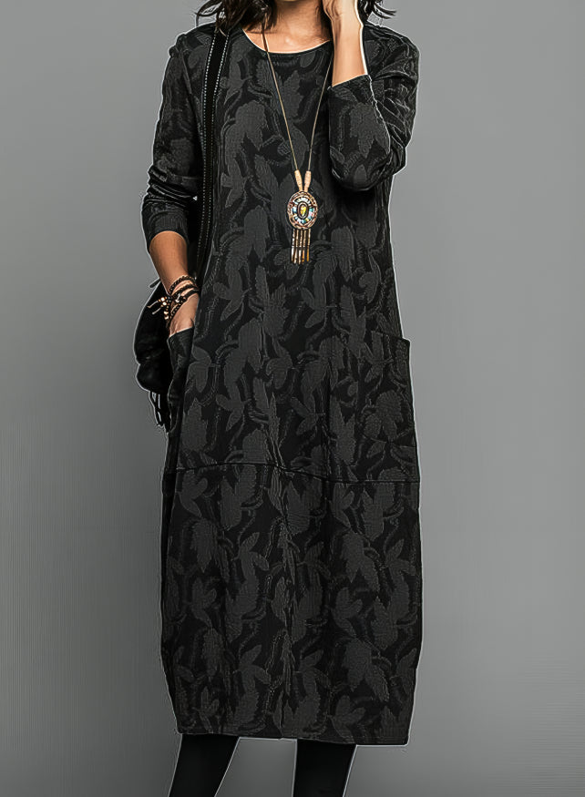 Janna - Midi-Kleid mit Blattmuster