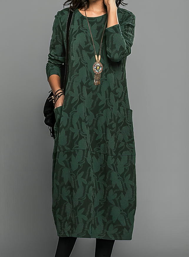Ciska - Midi-Kleid mit Blattdruck
