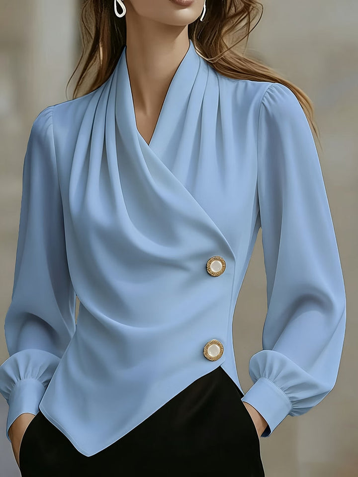 Ximena - Elegante drapierte Satinbluse