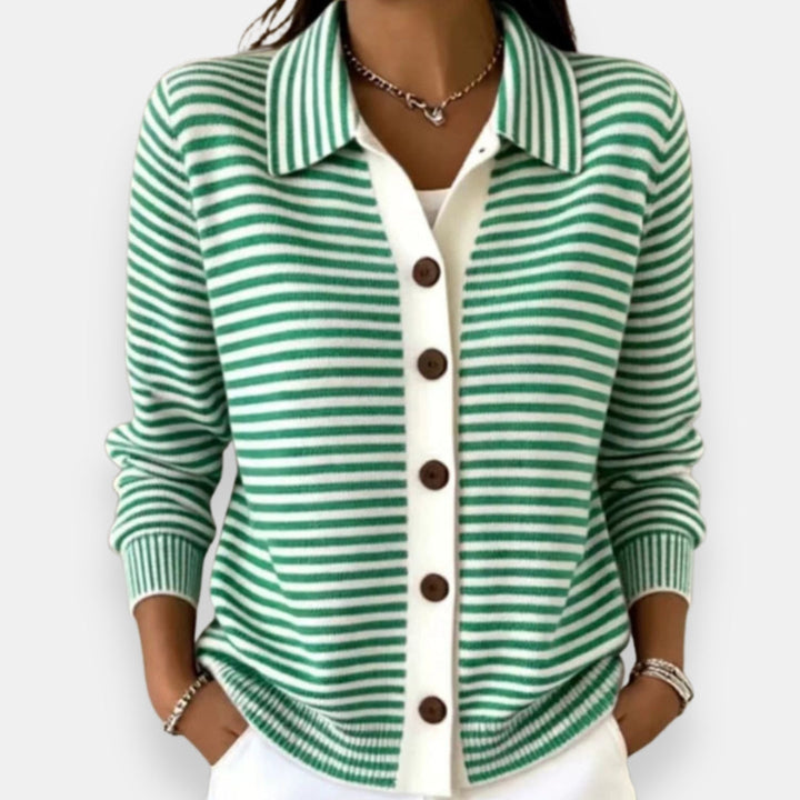 Yola - Gestreifter Cardigan mit Knopfleiste