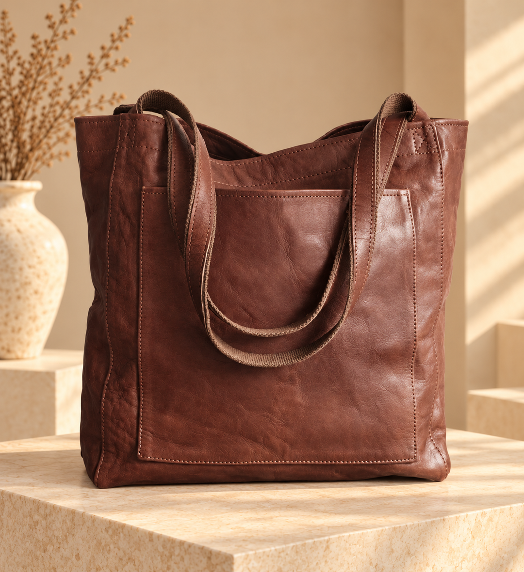 Dione - Strukturierte Tote Bag mit Reißverschluss