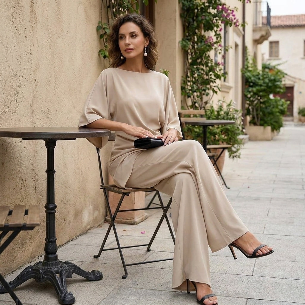 Liesa - Raffiniertes zweiteiliges Set mit Cape-Ärmeln