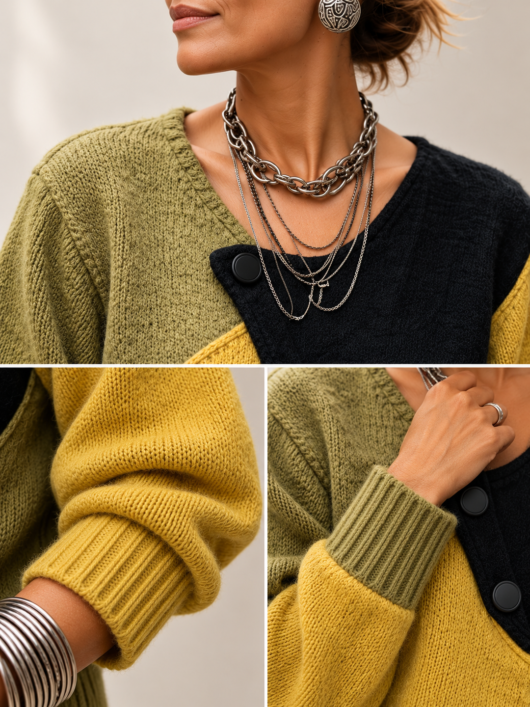 Ismay - Asymmetrischer Cardigan mit Knopfleiste