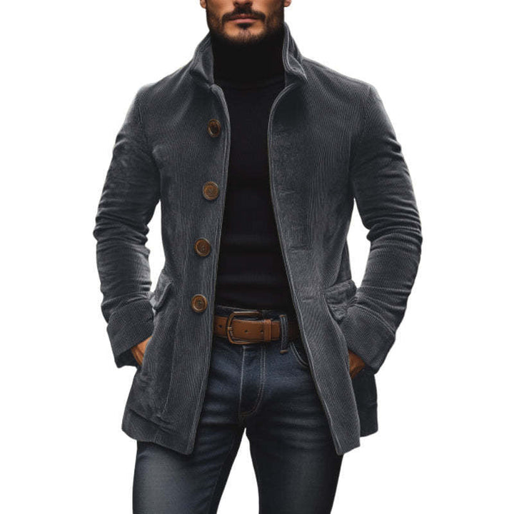 Digby - Rippstrickjacke mit hohem Stehkragen