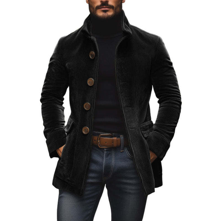 Digby - Rippstrickjacke mit hohem Stehkragen