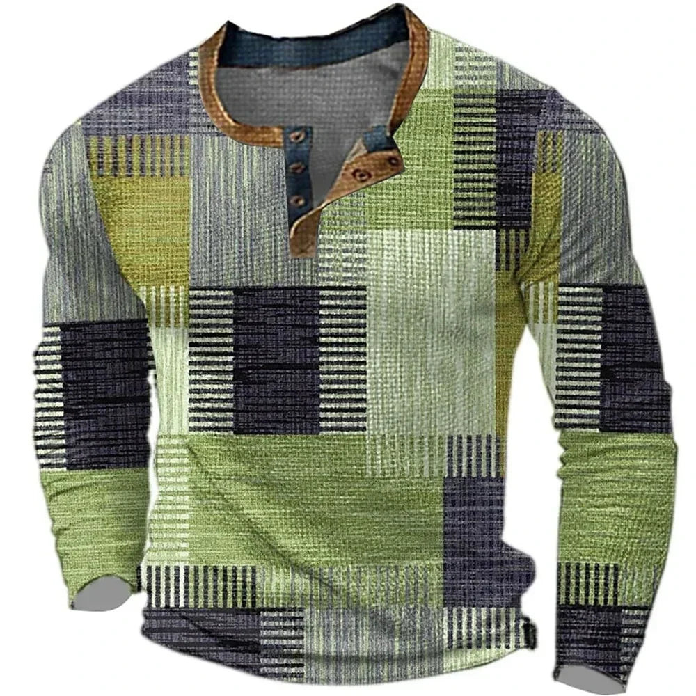 Karel - Buntes Patchwork-Langarmhemd