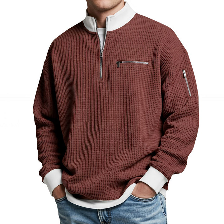 Peldon - Waffelstrick-Quarter-Zip-Pullover