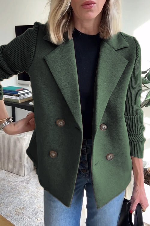 Ebba - Zweireihiger Blazer mit Strickärmeln