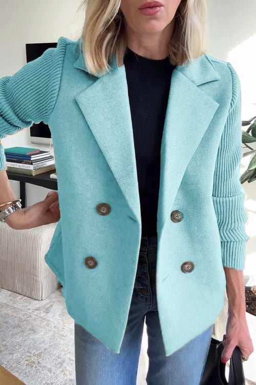 Ebba - Zweireihiger Blazer mit Strickärmeln