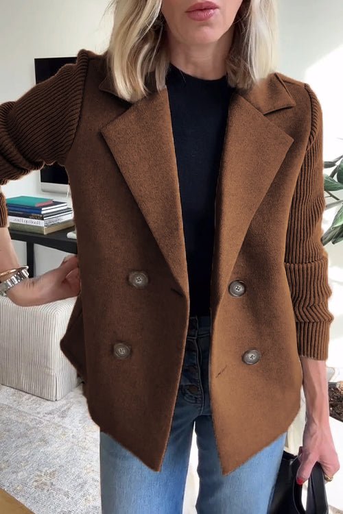 Ebba - Zweireihiger Blazer mit Strickärmeln