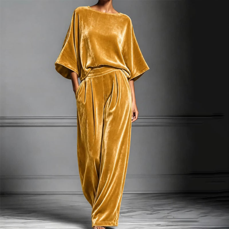 Ainhoa - Eleganter Samt-Jumpsuit mit weitem Bein