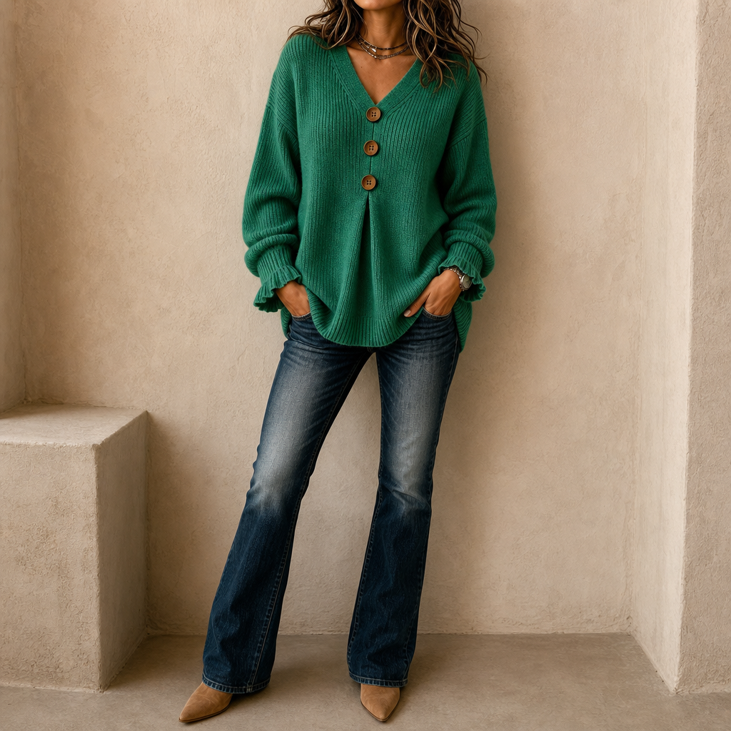 Annelie - Soft-Touch V-Ausschnitt-Pullover