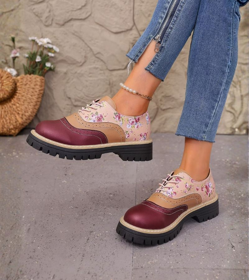 Dagna - Premium Oxford-Schuhe mit floralem Muster