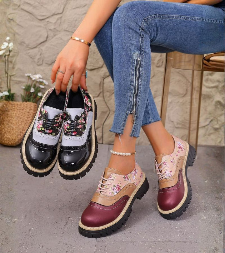 Dagna - Premium Oxford-Schuhe mit floralem Muster
