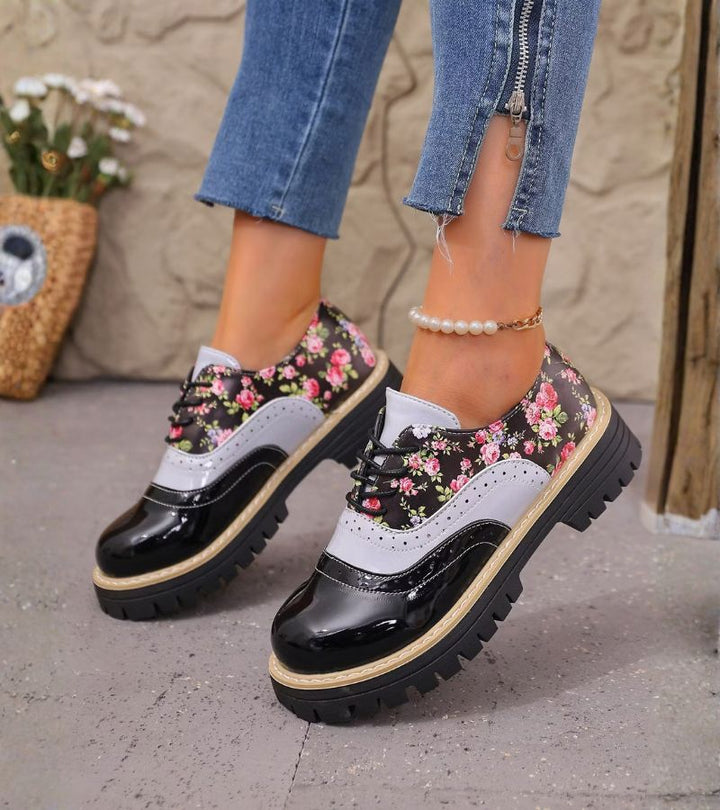Dagna - Premium Oxford-Schuhe mit floralem Muster