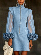 Eadie - Minikleid mit Blumenärmeln