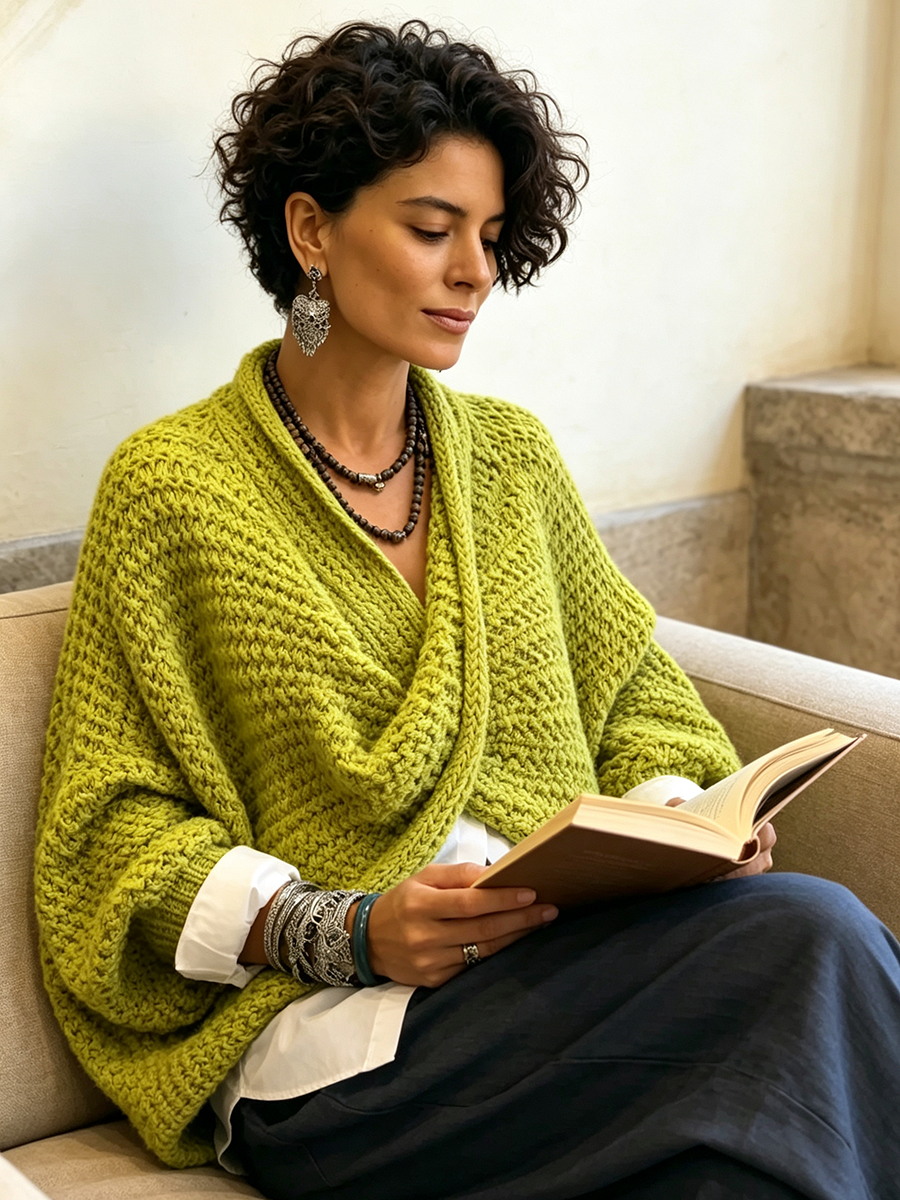 Orelle - Strukturiertes V-Ausschnitt-Sweatshirt