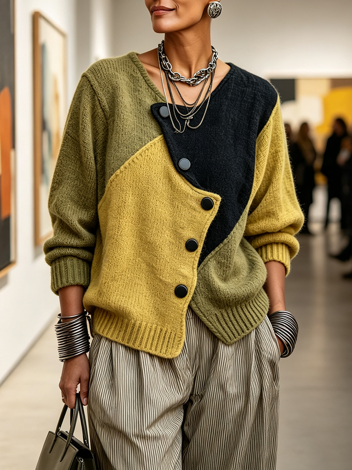 Olina - Asymmetrischer Struktur-Cardigan