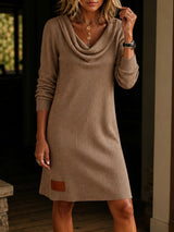 Avena - Rippstrickkleid mit Cowl-Neck