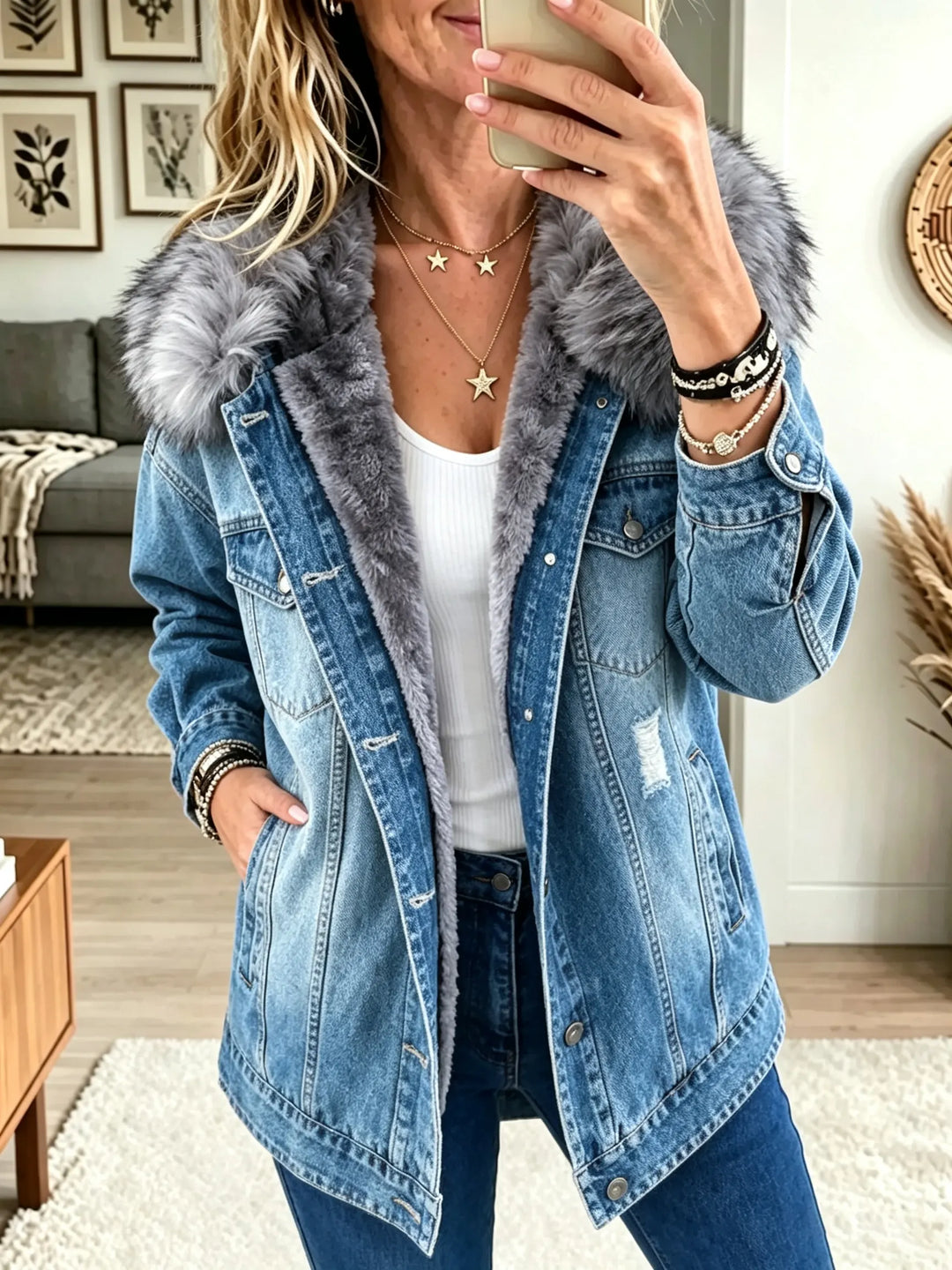 Raisa - Gefütterte Truckerjacke