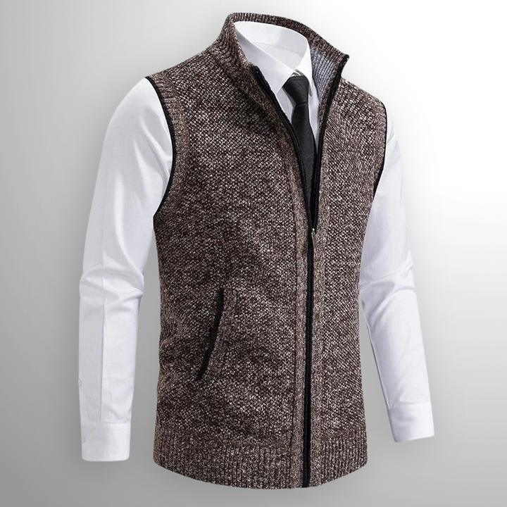 Flossie - Strickgilet im Lagen-Look mit durchgehendem Reißverschluss