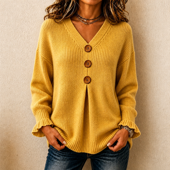 Annelie - Soft-Touch V-Ausschnitt-Pullover